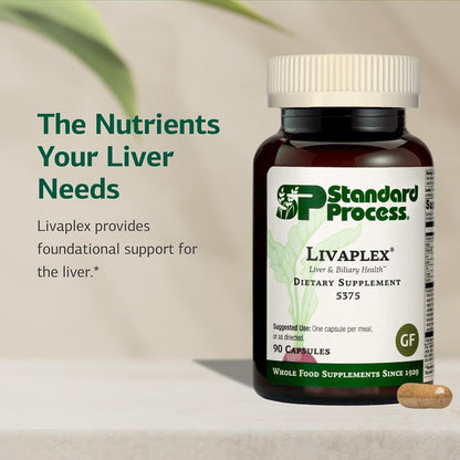 Standard Process Livaplex - Whole Food Liver & Gallbladder Support with Spanish Black Radish, Betaine HCl, Organic Carrot - 90 Capsules