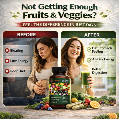 Super Fruits and Vegetables Food Supplement – 36 Whole Foods, 60-Day Supply
