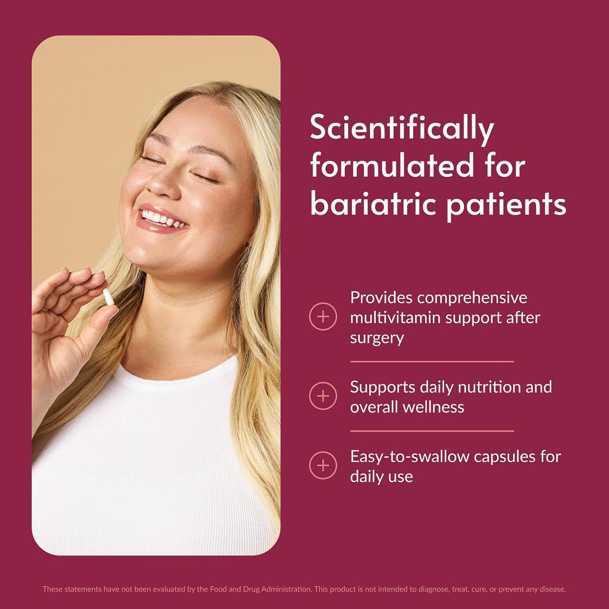 Bariatric Advantage Multi Formula without Iron, High Potency Daily Multivitamin for Bariatric Surgery Patients - 180 Capsules - görsel 2