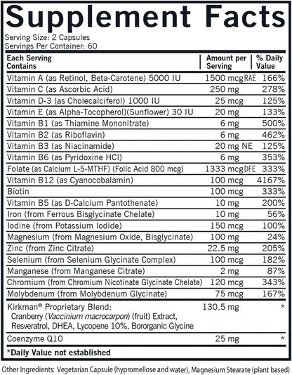 Kirkman Women's Multivitamin & Mineral with 5-MTHF