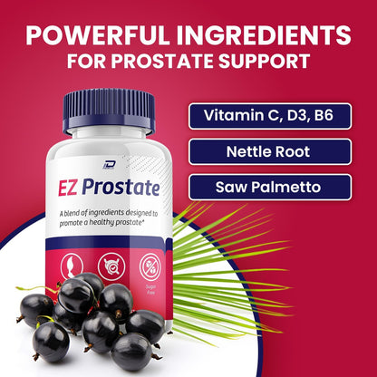 EZ Prostate Supplement for Men – Advanced Formula (3-Pack, 180 Capsules)
