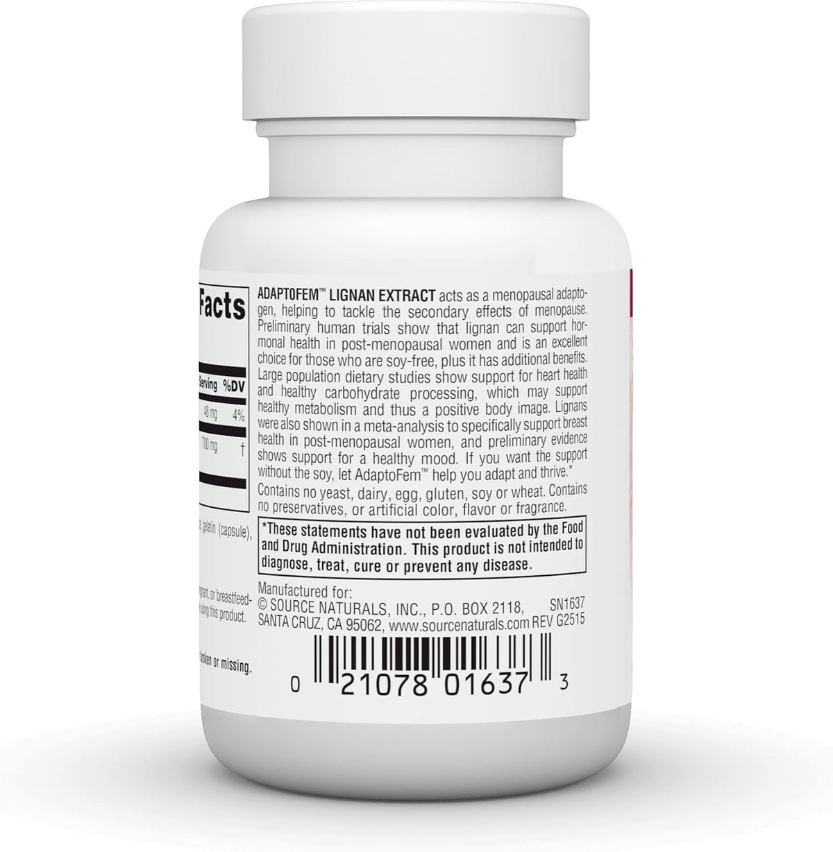 Source Naturals Adaptofem Lignan Extract, Soy-Free – 30 Capsules - görsel 4