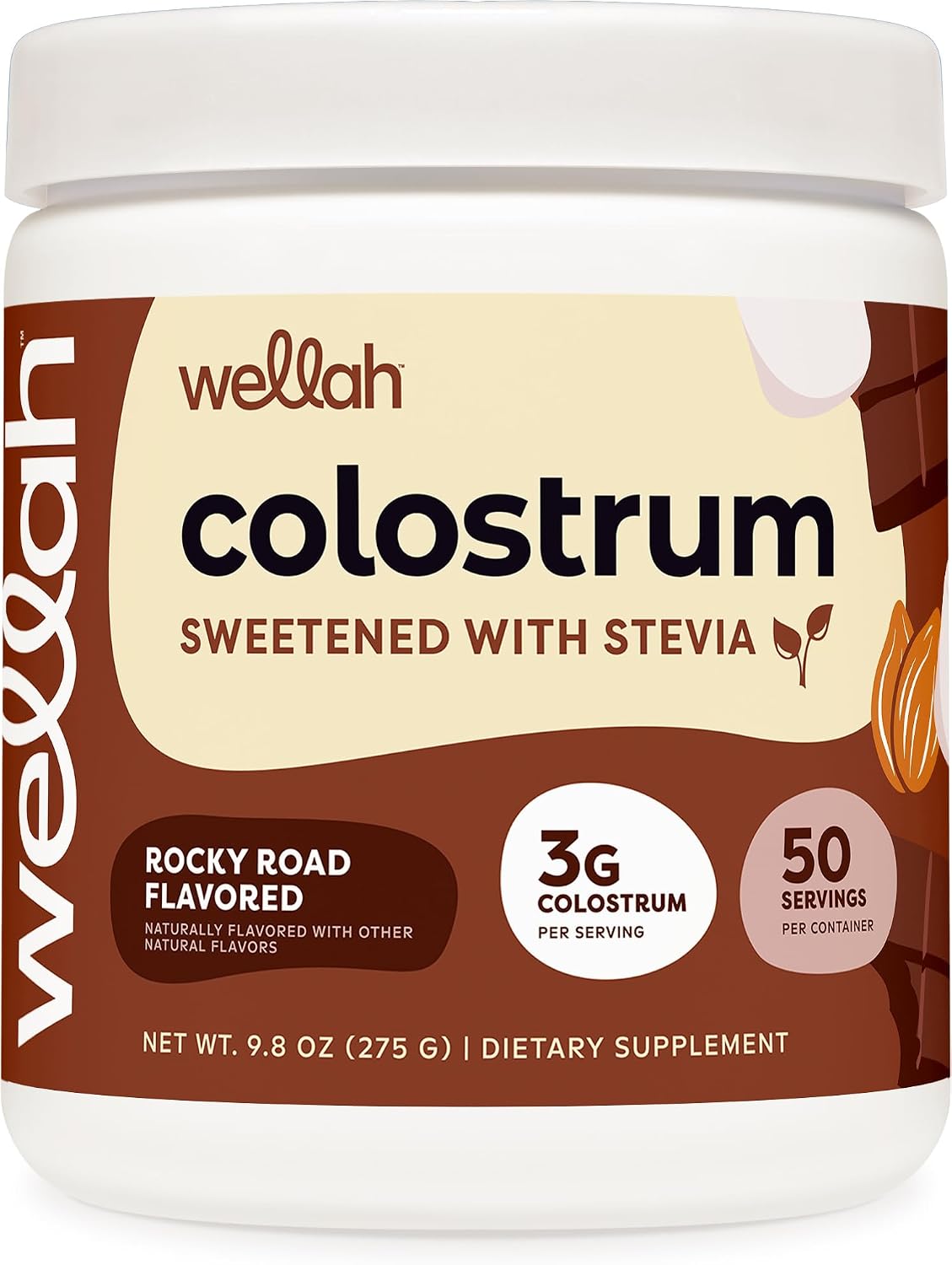 Wellah Colostrum Cinnamon Roll Flavoured (50 Servings) - Sweetened with Stevia, 3g Colostrum Per Serving, Food Supplement - görsel 7