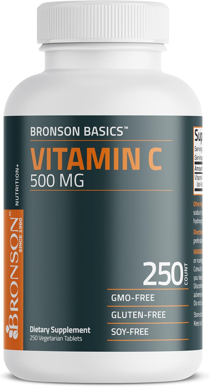 Bronson Vitamin C 500 mg – Supports Immune Function & Antioxidant Protection, Non-GM, 250 Vegetarian Tablets - görsel 5
