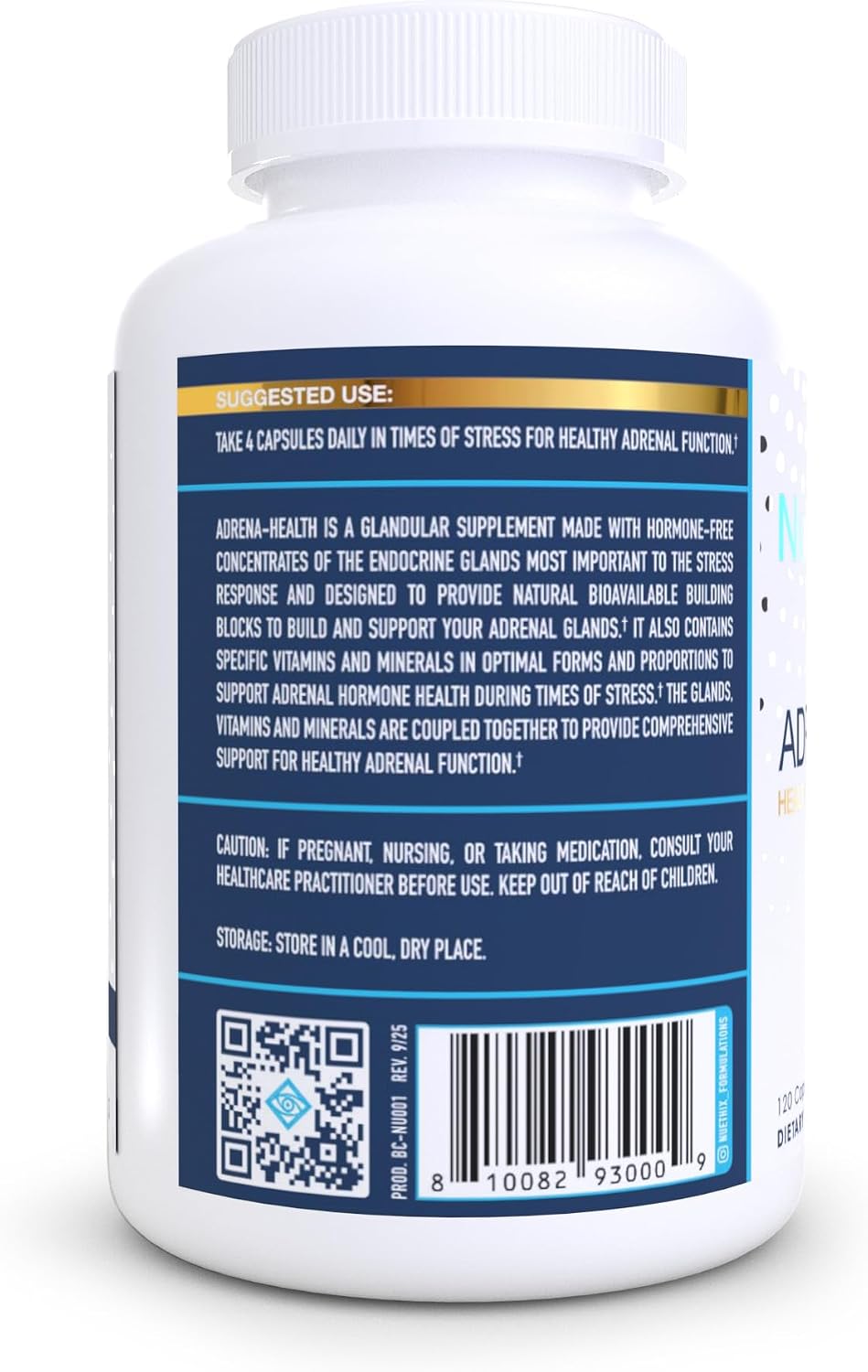 NuEthix Formulations Adrena-Health – Adrenal Support Supplement (120 Capsules) - görsel 2