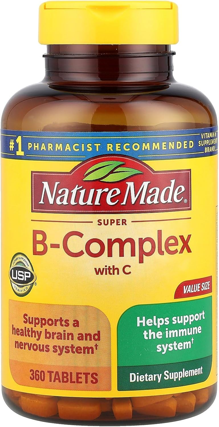 Nature Made Super B-Complex + Vitamin C Tablets, 360 Tablets - görsel 1