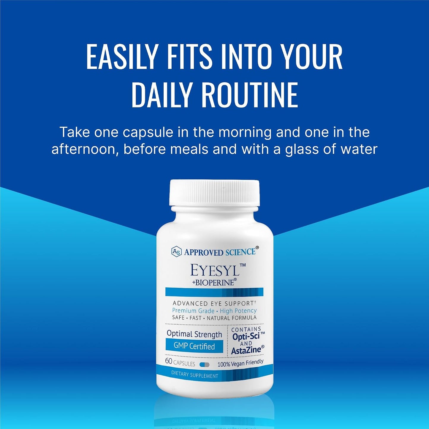Approved Science EyeSyl – Eye Support Supplement with Chromium Picolinate, Taurine, Lutein, Zeaxanthin, Bilberry, BioPerine – 1 Month Supply – 60 Capsules – Made in the USA - görsel 6