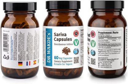 DR WAKDE'S Sariva Capsules (Hemidesmus indicus) – 100% Herbal Ayurvedic Supplement