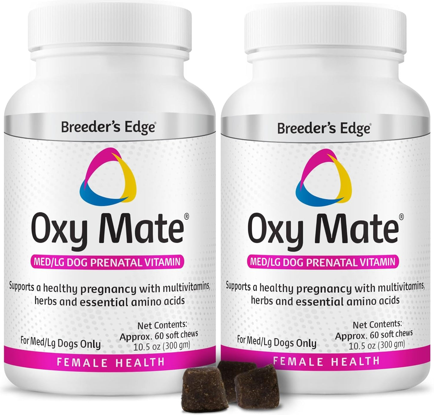 Breeder's Edge Oxy Mate Dog Prenatal Vitamins, Soft Chews (120ct) for Medium & Large Dogs - görsel 1