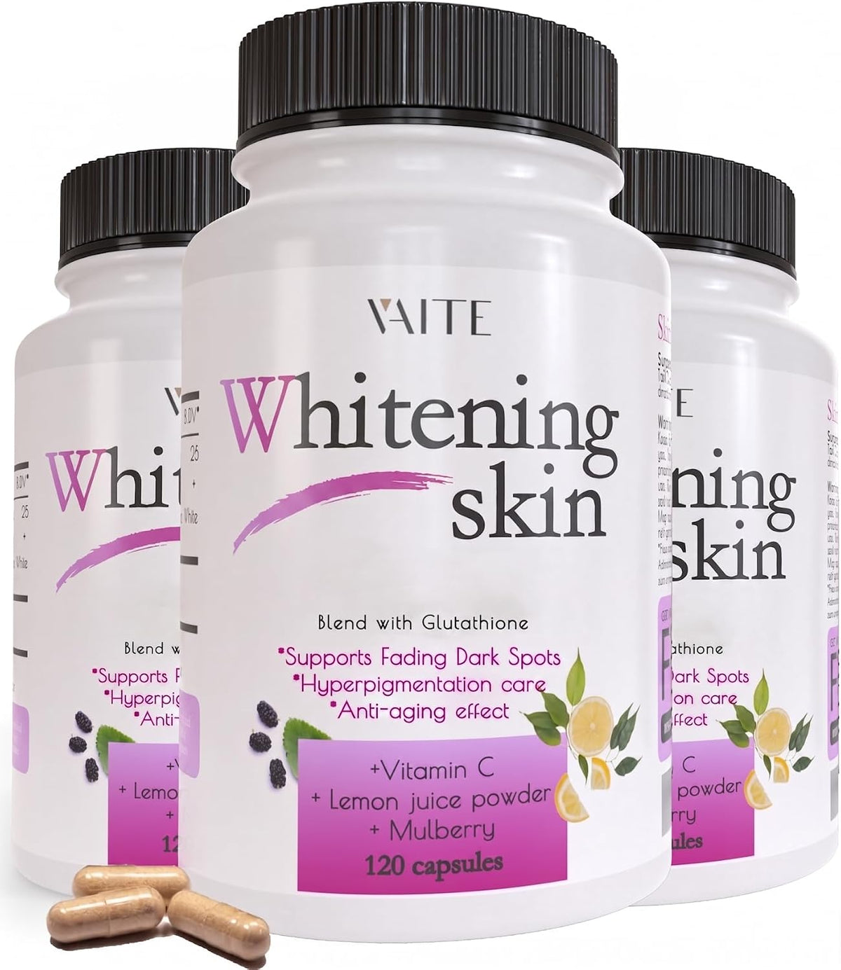 VAITE Glutathione Skin Brightening Capsules - Antioxidant & Radiance Support (120 Capsules) - görsel 8