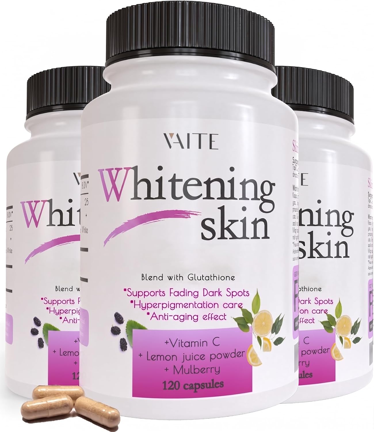 VAITE Glutathione Skin Brightening Capsules - Antioxidant & Radiance Support (120 Capsules) - görsel 8