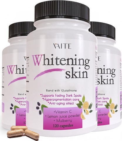 VAITE Glutathione Skin Brightening Capsules - Antioxidant & Radiance Support (120 Capsules)