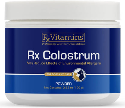 Rx Vitamins Colostrum for Dogs & Cats - Whole Bovine Colostrum Powder - Immune & Digestive Health - 100 g