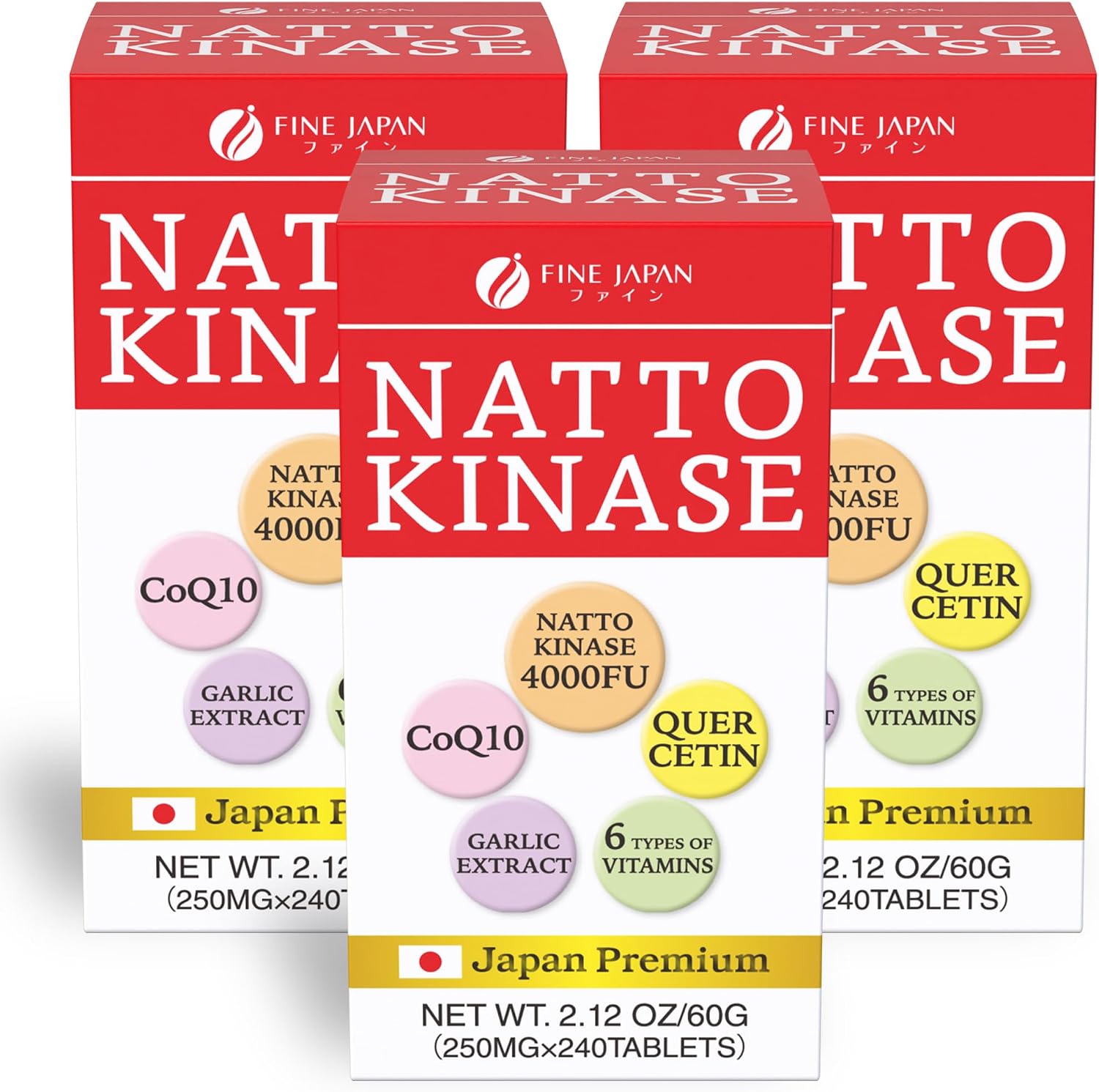 Nattokinase 4000FU - Derived from Japanese Natto 180g (250mg x 240 Tablets) Made in Japan - görsel 9