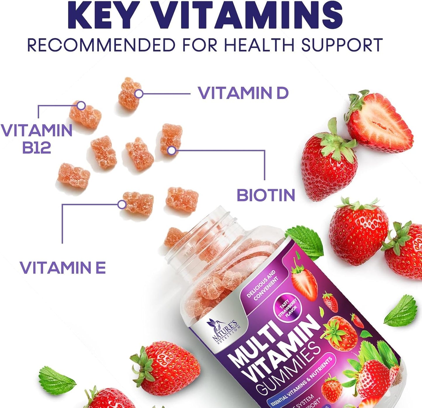 Multivitamin Gummies for Adults - Daily Adult Multivitamin Gummies with Vitamins A, C, D, B12 for Women & Men - Immune Support Gummy Multivitamins Supplement, 120 Count - görsel 5