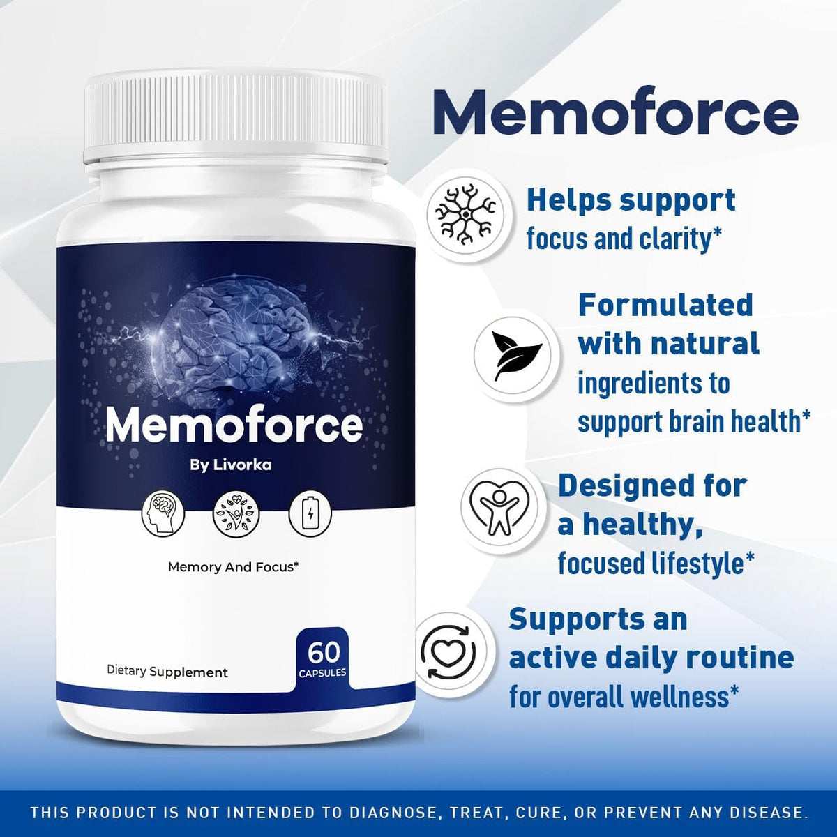(2 Pack) Memoforce Brain Supplement - Official Memoforce Premium Formula Capsules, Advanced Support for Wellness & Overall Health, Memoforce Reviews, 120 Capsules for 2 Months - görsel 2