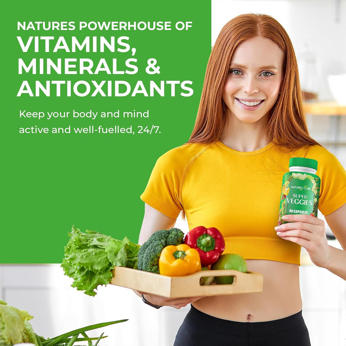 Nature's Core Fruit and Veggie Supplement - 360 Capsules - 100% Whole Super Fruit and Vegetable Vitamin, Made in the USA, Soya-free, Vegan - görsel 8