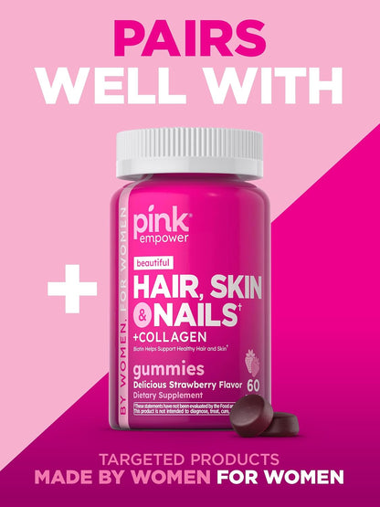 PINK Multivitamin Gummies for Women - Non-GMO, Gluten-Free, with Collagen & Biotin - Mixed Berry