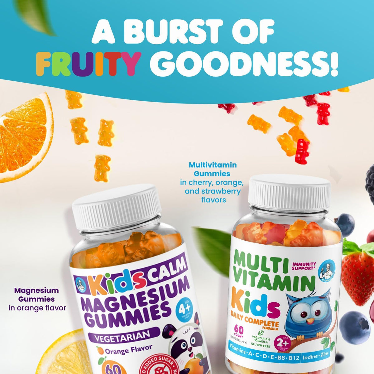 DR. MORITZ Kids Magnesium Gummies (Orange, 120 Count) & Kids Multivitamin Gummies (120 Count) Bundle - görsel 5
