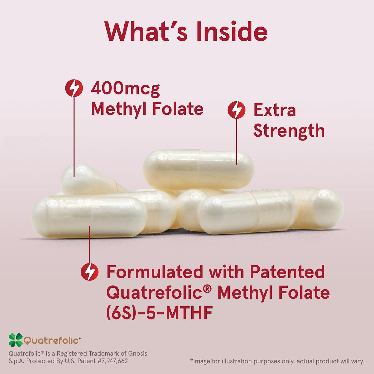 Jarrow Formulae Extra Strength Methyl Folate 400 mcg, Dietary Supplement for Homocysteine Metabolism & Psychological Function, 60 Vegetable Capsules, 60-Day Supply - görsel 3