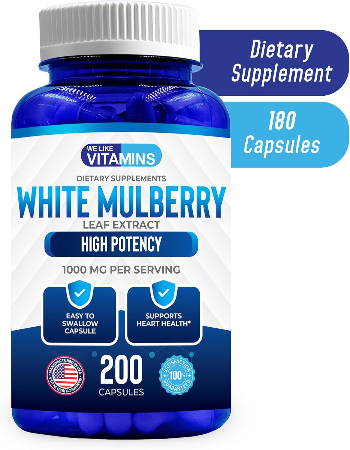 White Mulberry 1000mg 200 Vegan Capsules – White Mulberry Leaf Extract Supplement - görsel 7
