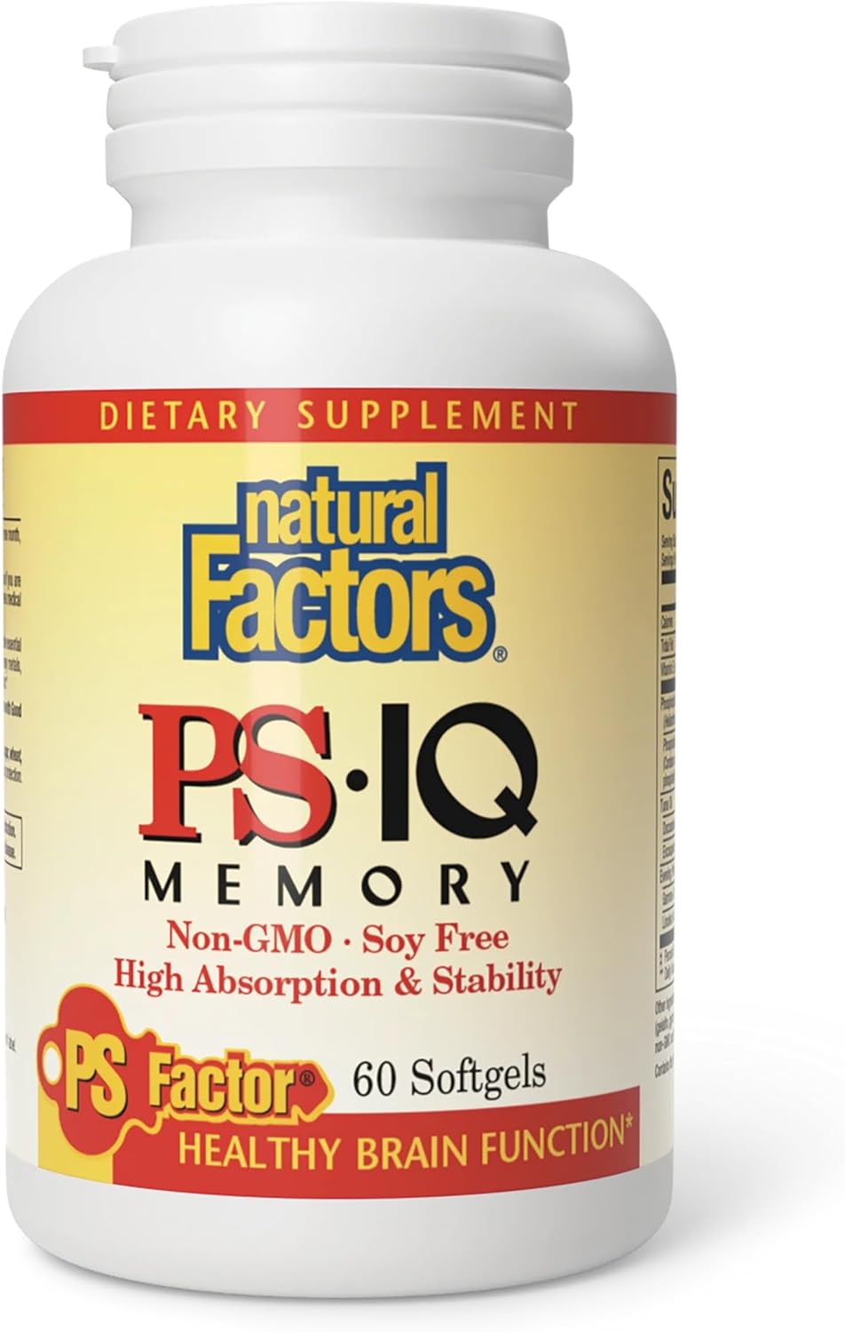 Natural Factors PS-IQ Memory 25mg – Supports Healthy Brain Function – 60 Soft Gels - görsel 1