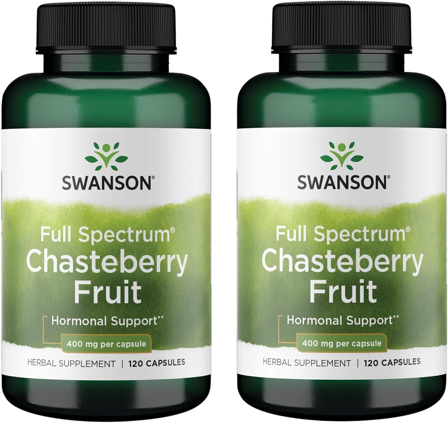 Swanson Chasteberry Fruit – 400mg, 120 Capsules (2-Pack) for Women's Health Support - görsel 1
