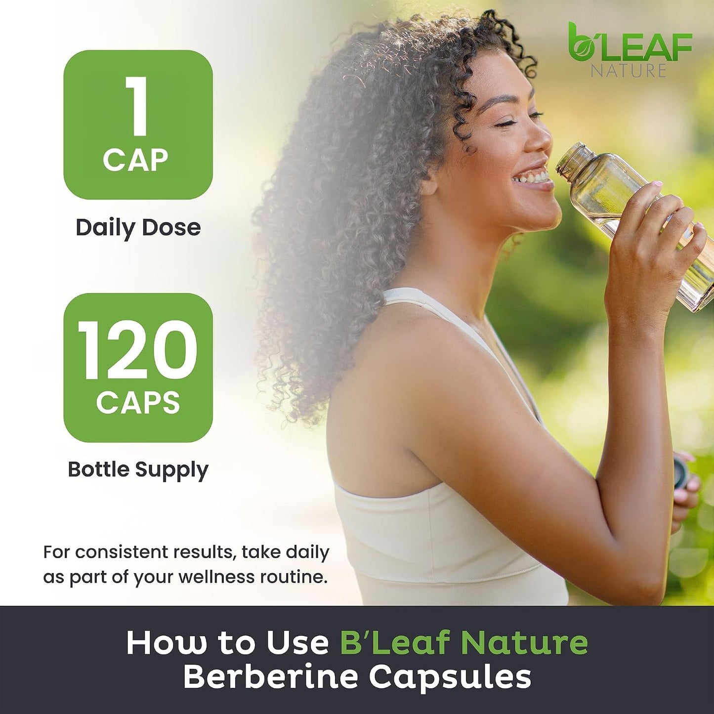 B'Leaf Nature Berberine Phytosome, 120 Capsules – 1100mg Berberine Supplement for Metabolic and Heart Health – Vegan, Gluten-Free, Non-GMO Berberine Phytosome Capsules for Immune Support - görsel 8