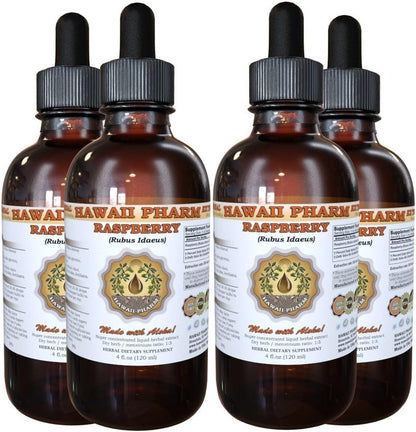 Hawaii Pharm Raspberry (Rubus idaeus) Liquid Extract, Tincture, Herbal Supplement, 2x32 fl oz