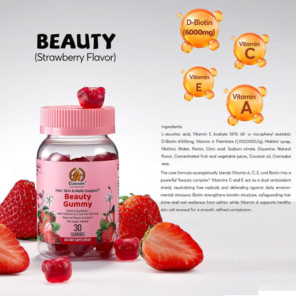 SUNGIVEN Women's Multivitamin Gummy Pack – 3-Step Support for Hair & Skin with KSM-66 Ashwagandha, Berry Flavour, 90 Gummies (15-Day Supply)