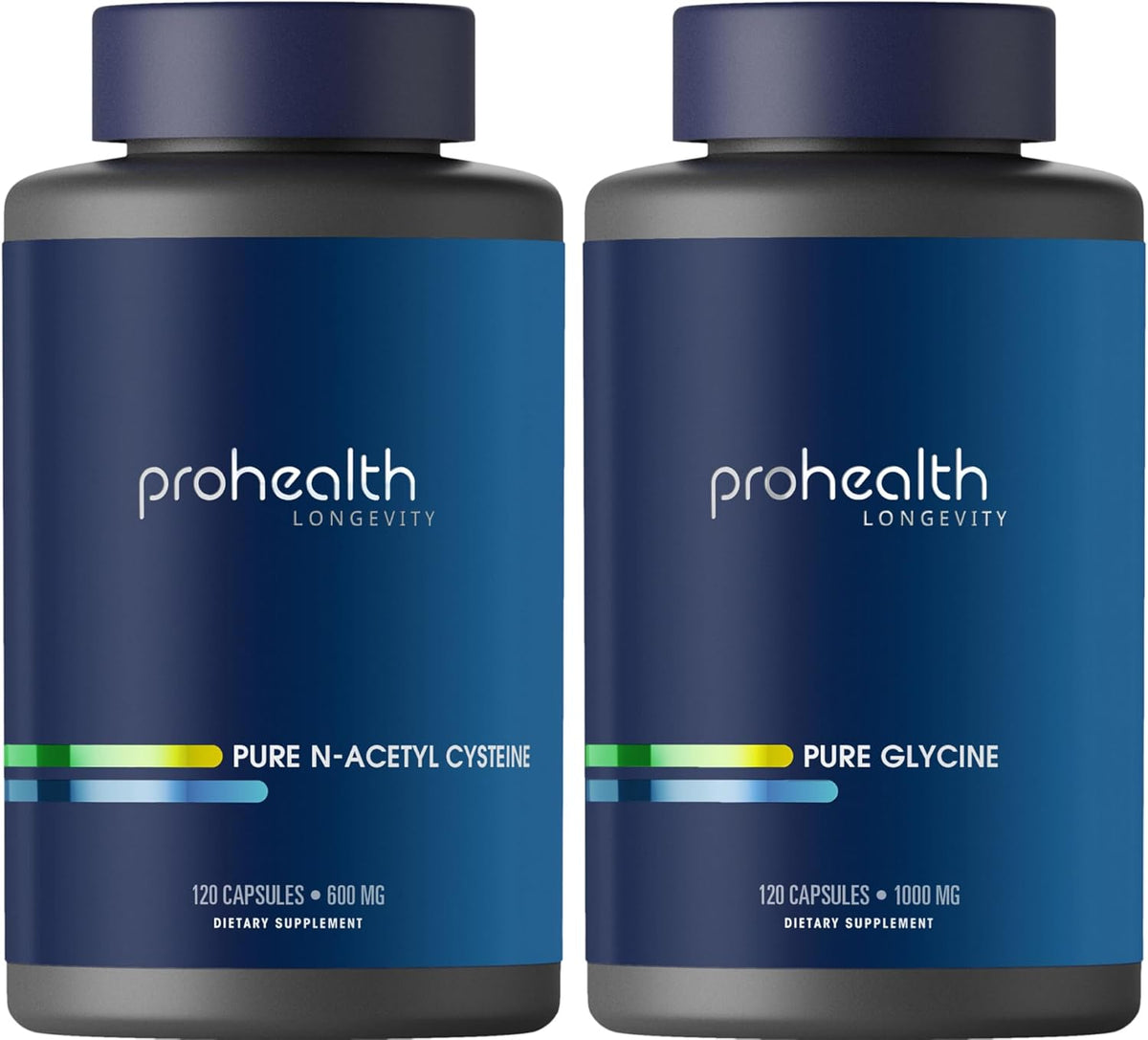 ProHealth Pure Glycine 1000 mg and Pure N-Acetyl Cysteine 600 mg, 120 Capsules Each (2-Pack) – UK - görsel 1