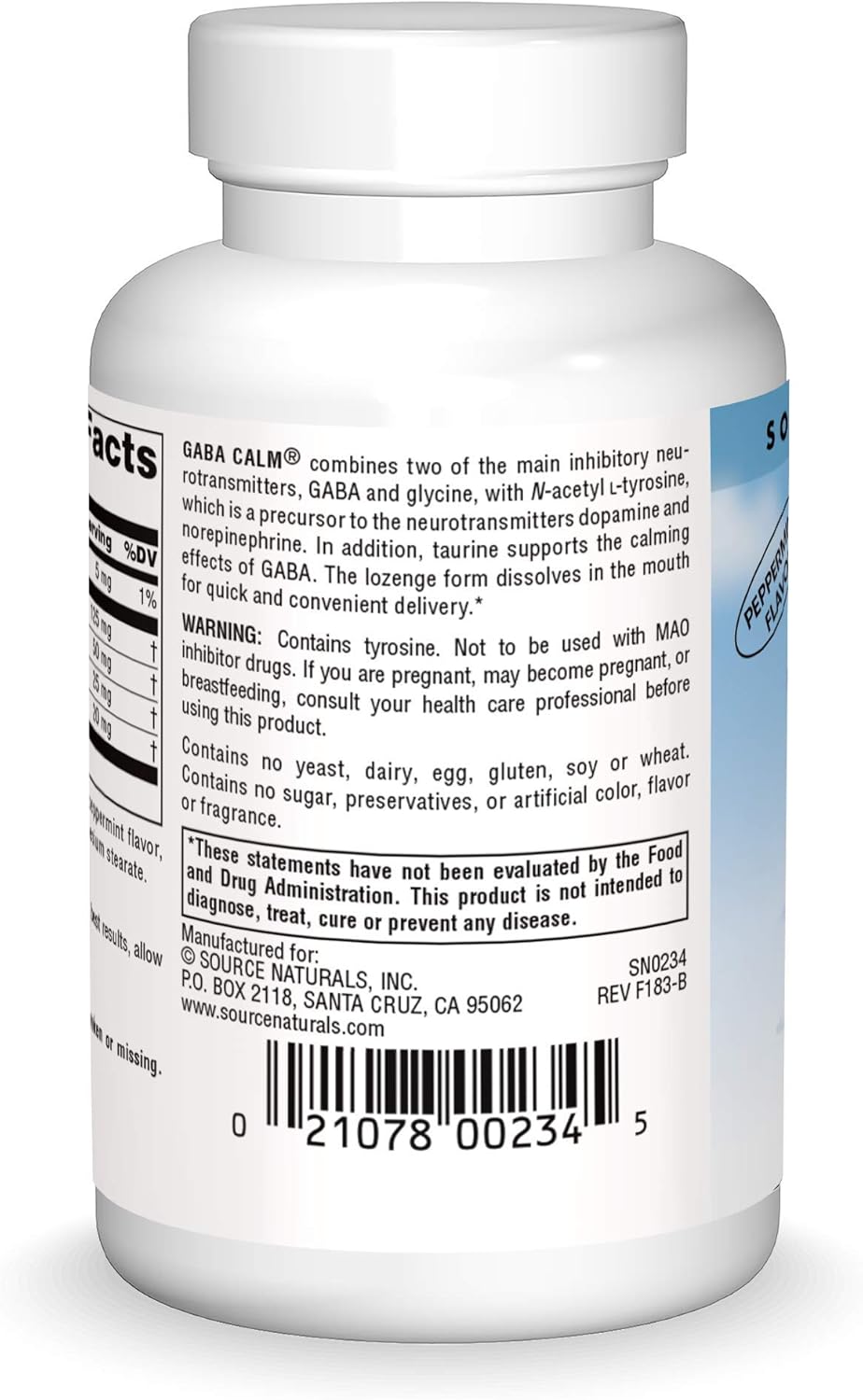 Source Naturals Serene Science GABA Calm Quick Dissolving Lozenges, Peppermint, 60 Lozenges - görsel 2
