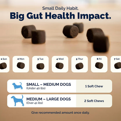 Vetnique Glandex Dog Probiotic Chews, Daily Probiotics for Dogs 5 Strains, Prebiotics & Digestive Enzymes for Gut and Immune Health, Vet Formulated for Occasional Diarrhoea (120ct Chews)