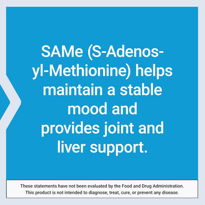 Life Extension SAMe 400 mg - S-Adenosyl-Methionine Supplement for Mood, Joint and Liver Support, 60 Enteric-Coated Tablets