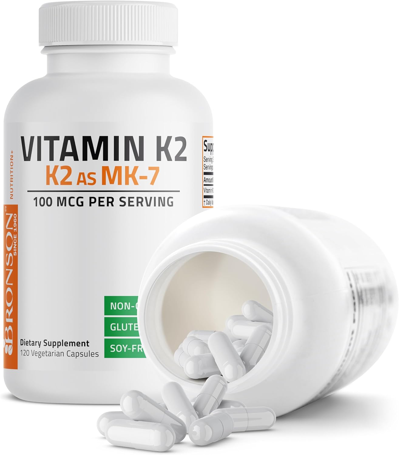 Bronson Vitamin K2 as MK-7 Menaquinone 100 mcg Non-GMO, 120 Capsules - görsel 6
