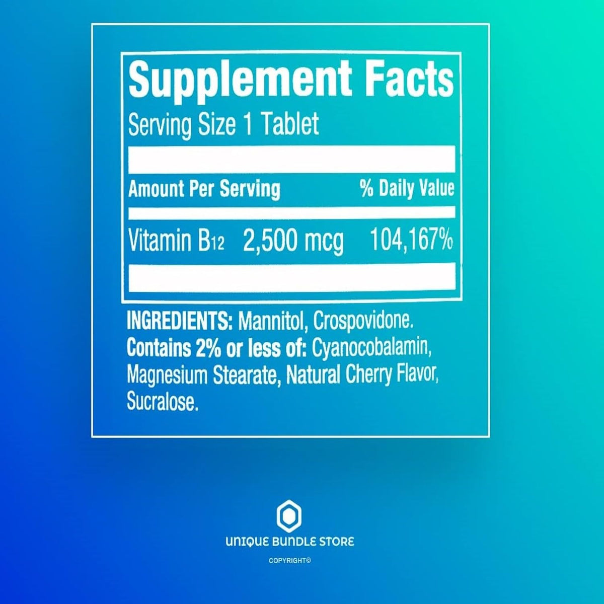 Vitamin B12 2500 mcg Quick-Dissolve Tablets – Cherry Flavour (Pack of 3) - görsel 4