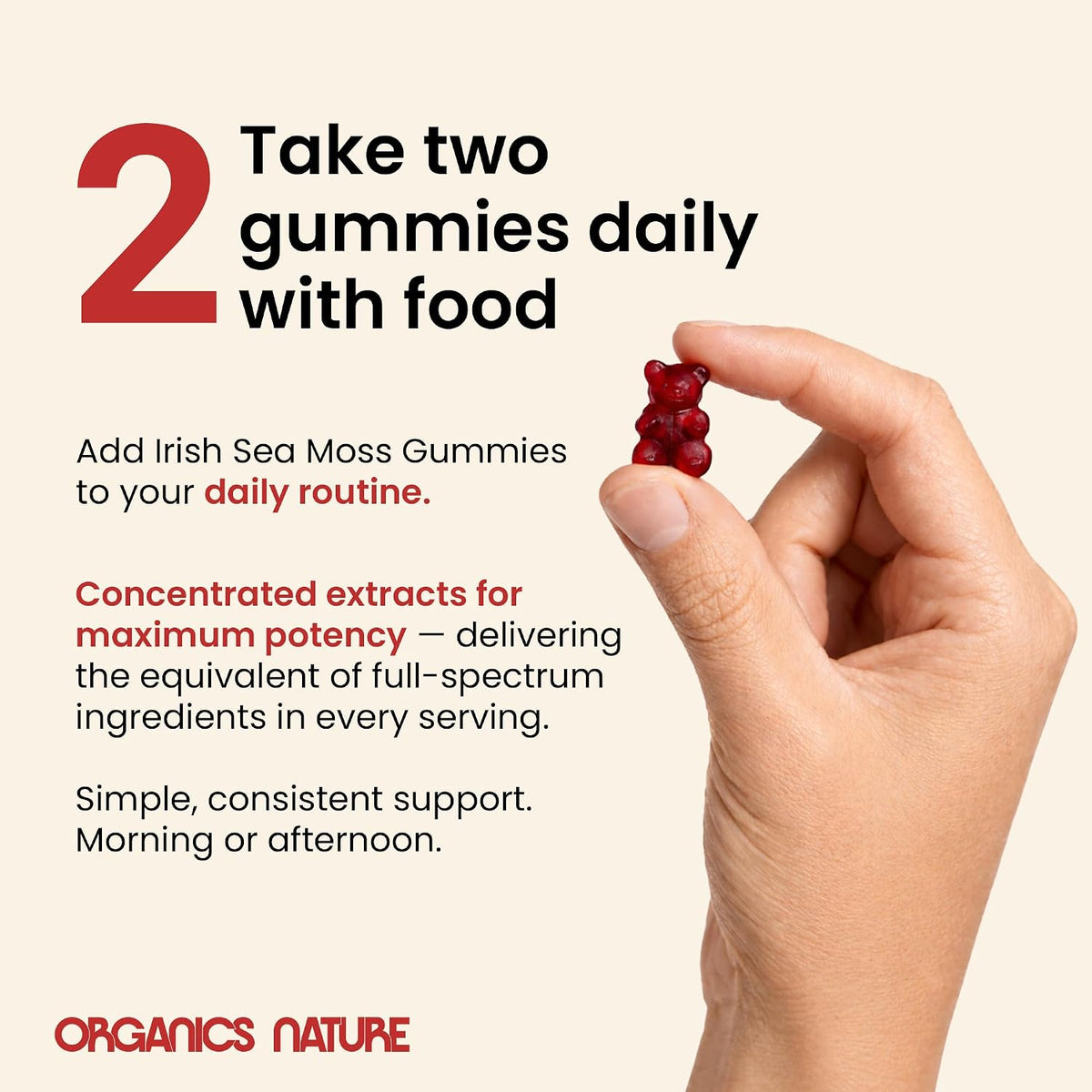 ORGANICS NATURE Irish Sea Moss Gummies for Immune & Energy Support - görsel 4