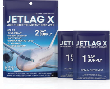 ROCK SOLID JETLAG X - Dietary Supplement for Jet Lag Relief, Energy and Focus