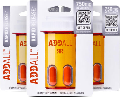 Addall Rapid Release Supplement – Nootropic & Energy Support (6 Capsules)