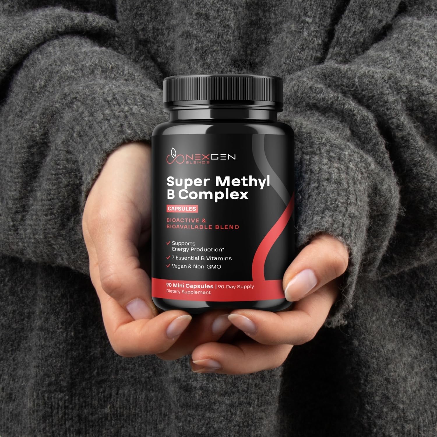 Methylated B Complex Vitamin Supplement – Bioactive Methyl B Complex with 5-MTHF Folate & B12 Methylcobalamin, 90 Capsules - görsel 5