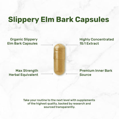 DEAL SUPPLEMENT Slippery Elm Capsules – 300 Capsules, Organic Inner Bark Powder Extract