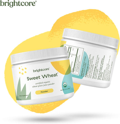Brightcore Nutrition Sweet Wheat Wheatgrass Juice Powder – Super Greens for Digestive Comfort & Vitality, 90g