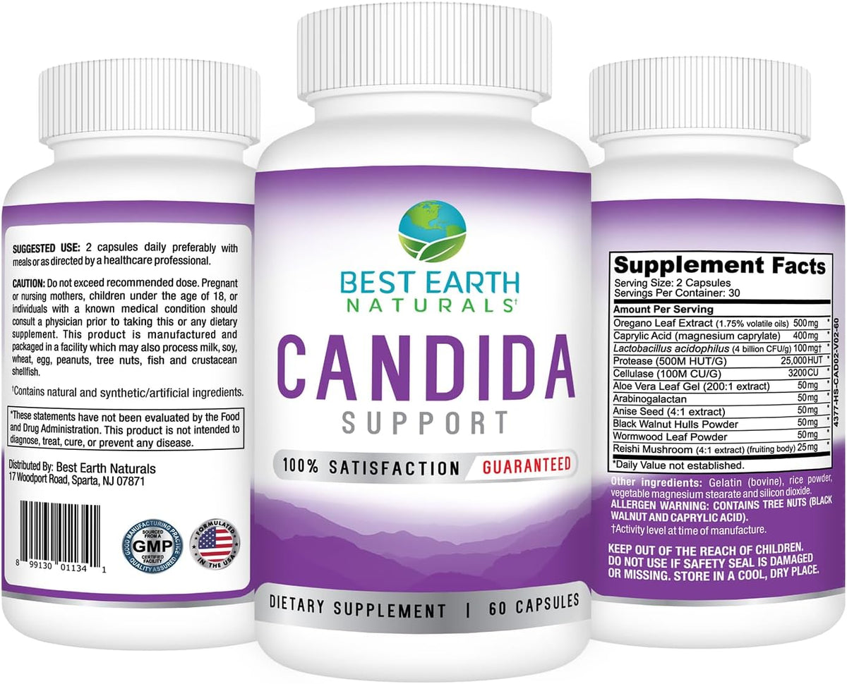 Best Earth Naturals Candida Support Supplement – Promote Natural Balance, 60 Capsules - görsel 2