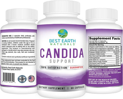 Best Earth Naturals Candida Support Supplement – Promote Natural Balance, 60 Capsules