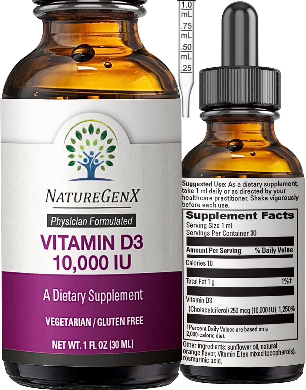 NatureGenX Vitamin D3 Liquid Drops – Immune System Support & Bone Health for Adults – Vegan, Non-GMO, Gluten-Free – 30ml (1-Month Supply) - görsel 9