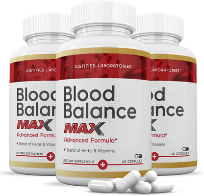 Justified Laboratories Blood Balance Max – Advanced Circulatory Support with Herbs & Vitamins (60 Capsules, Pack of 2)