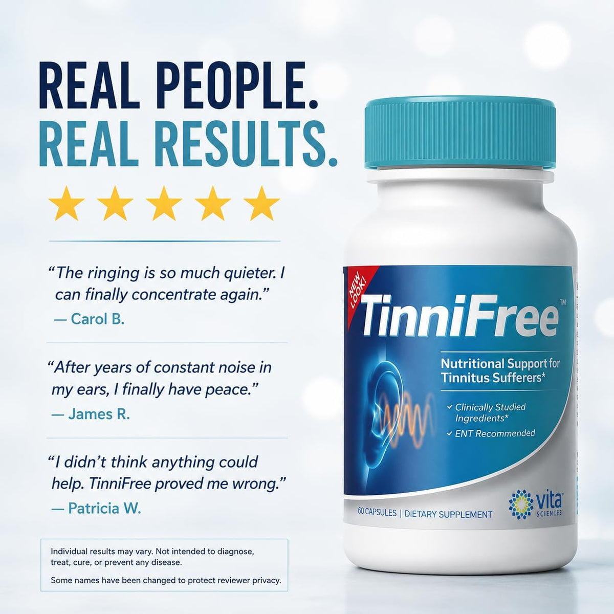 TinniFree Ear & Hearing Support Food Supplement – 23 Premium Ingredients with Ginkgo Biloba, CoQ10, Magnesium & B12 – 60 Capsules - görsel 6