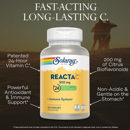 SOLARAY Reacta-C with 500mg Vitamin C and Bioflavonoids - 120 Capsules
