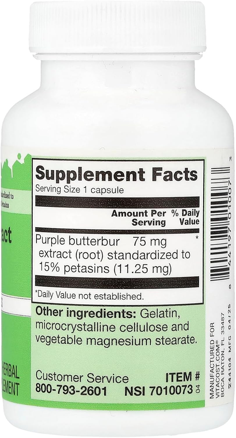 Vitacost Butterbur Extract, 75 mg, 120 Capsules - görsel 2