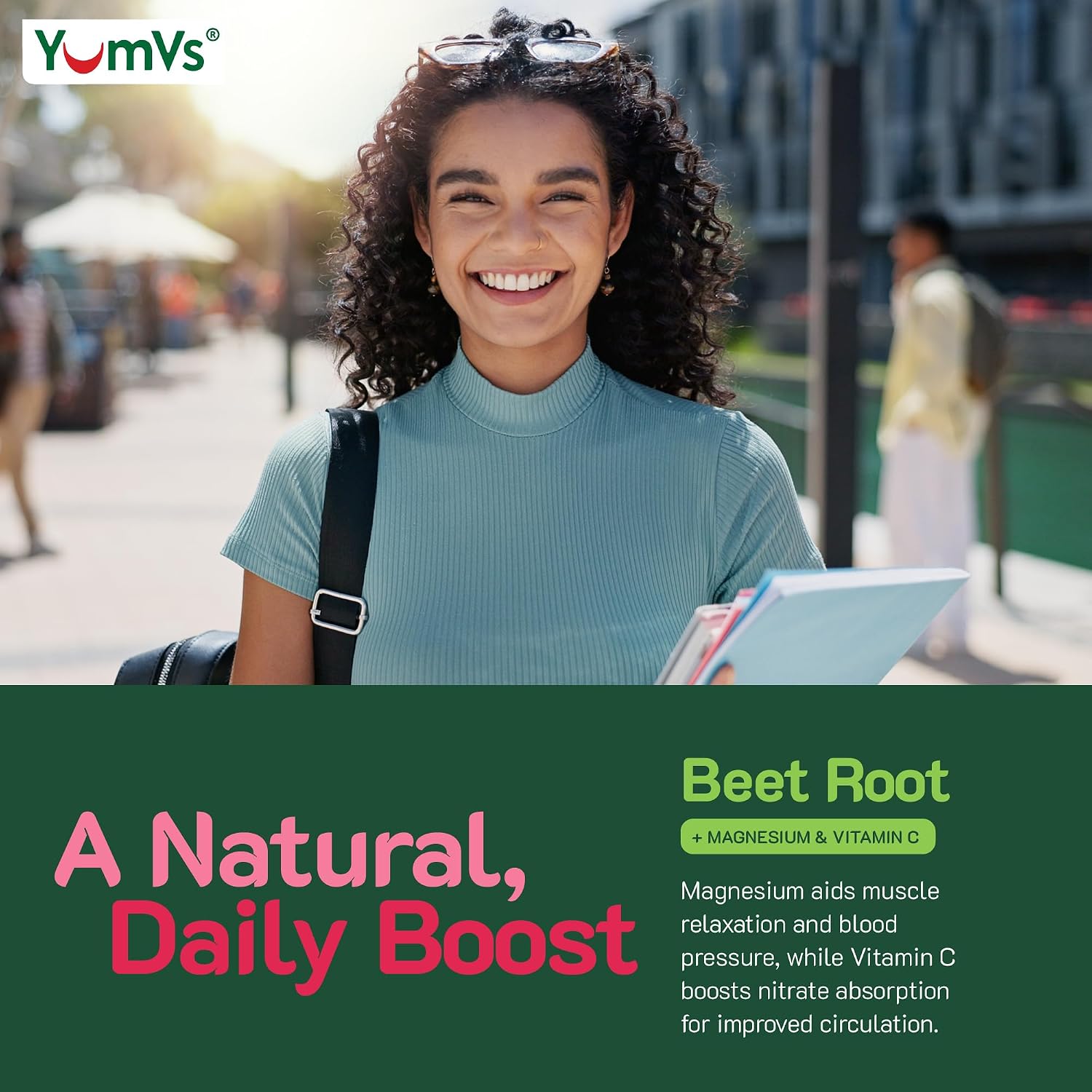 YumVs Beet Root Gummies with Magnesium & Vitamin C – Berry Flavour – Nitric Oxide Support for Heart Health & Antioxidant Wellness – Vegan, Non-GMO – 60 Gummies - görsel 6